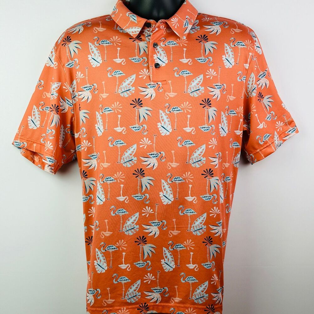 Nicklaus Golf Flamingo Tropical Print Polo Large - Picture 5 of 9
